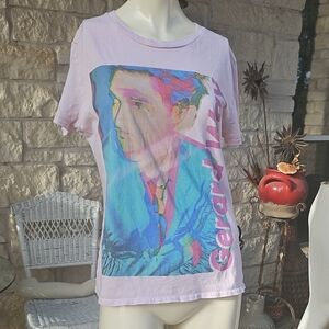 My Chemical Romance Gerard Way Portrait Vaporwave Pink Cotton Girls T-Shirt L